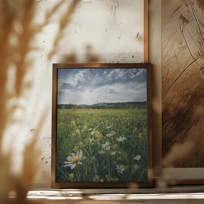 Flowering Meadow Framed Art Modern Wall Decor