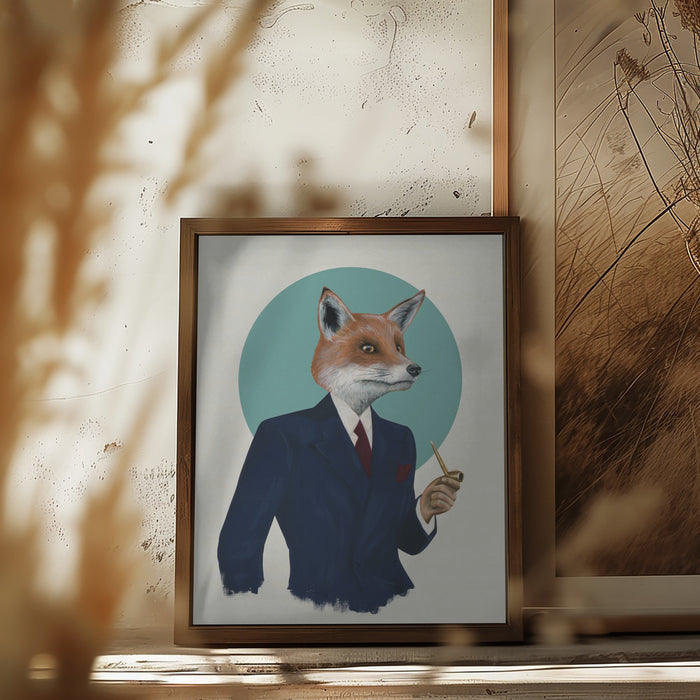 Mr Fox Framed Art Modern Wall Decor
