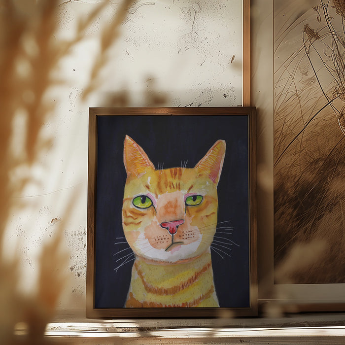 Ginger Cat Framed Art Modern Wall Decor