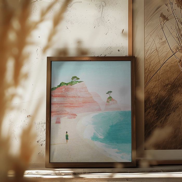 Beach Girl iv Framed Art Modern Wall Decor