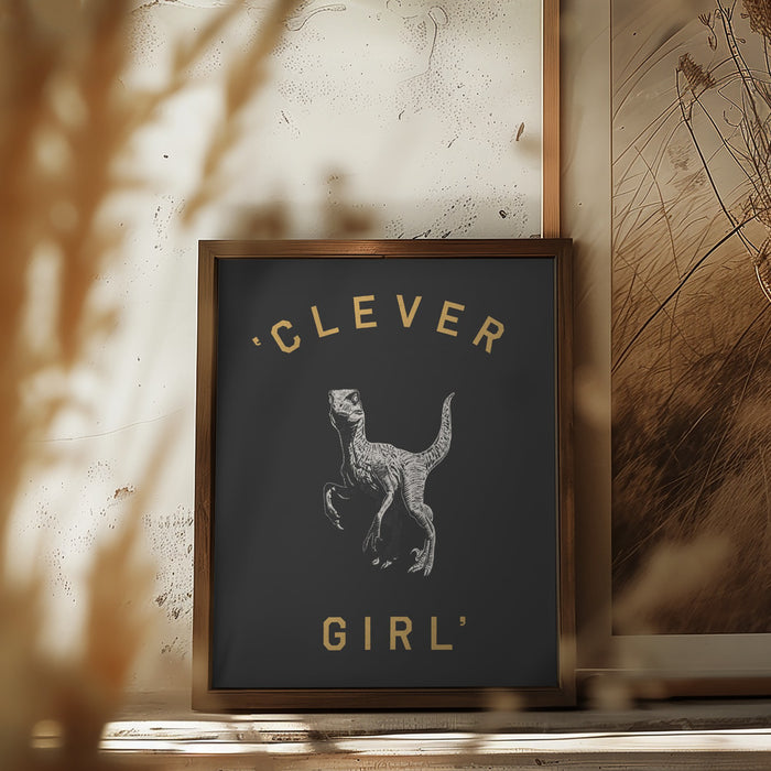 Clever Girl   Dark Print Framed Art Wall Decor