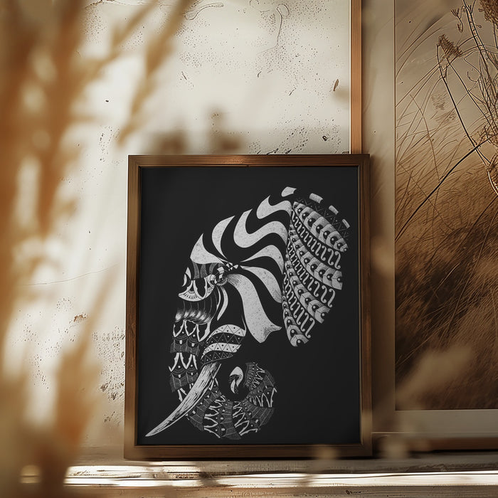 Ornate Elephant Ii Framed Art Wall Decor