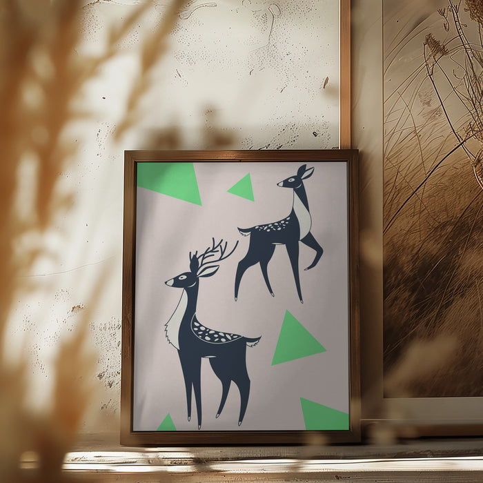 Abstract Deer #2 Framed Art Wall Decor