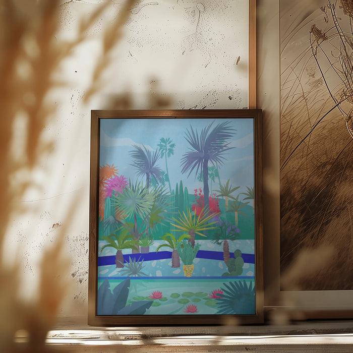 Moroccan Garden Framed Art Modern Wall Decor