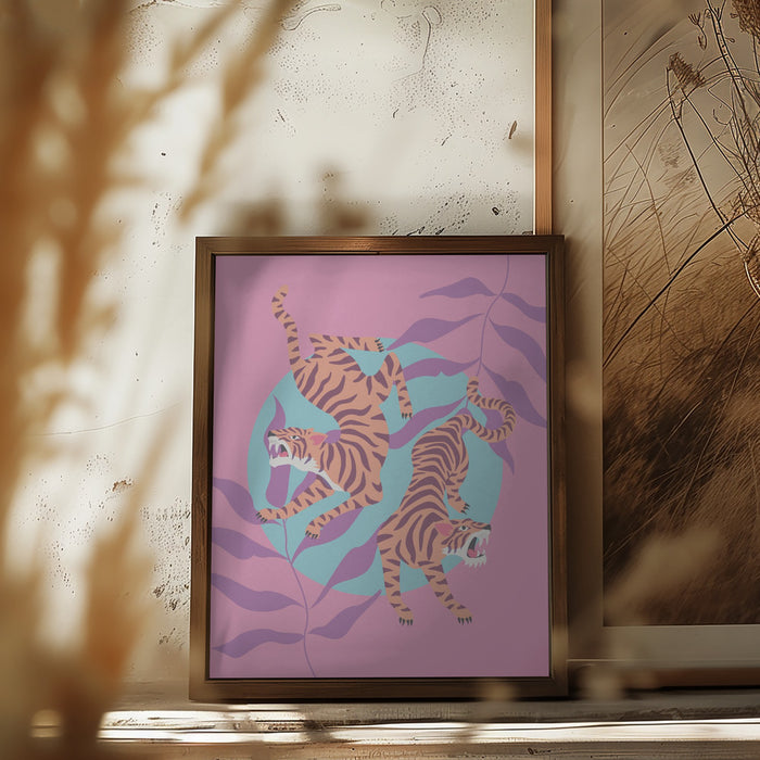 Tigers Framed Art Wall Decor