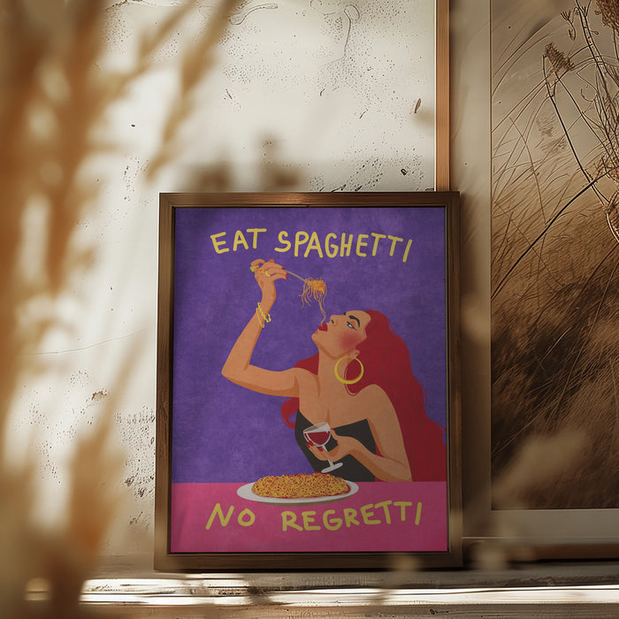 Eat spaghetti no regretti Framed Art Modern Wall Decor