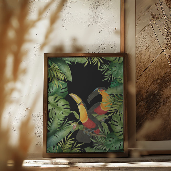 Jungle With Toucans Framed Art Wall Decor