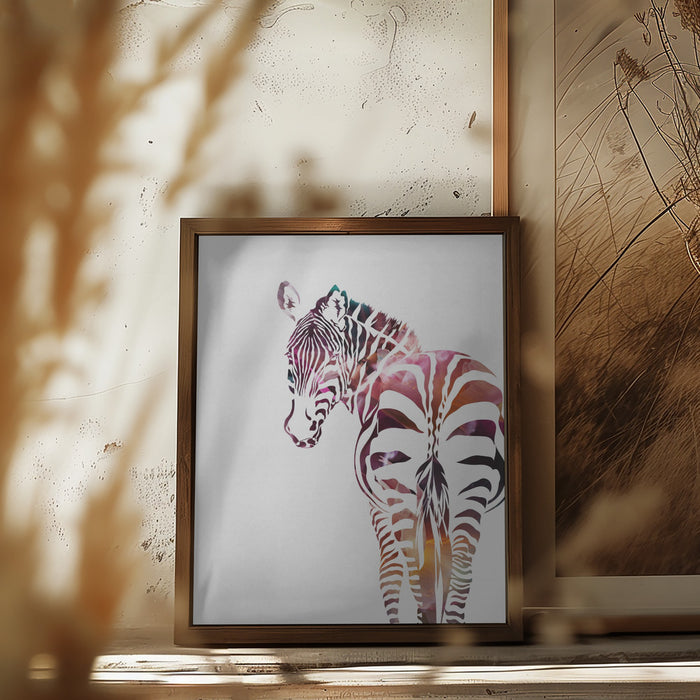 Zebra Silhouette Framed Art Wall Decor