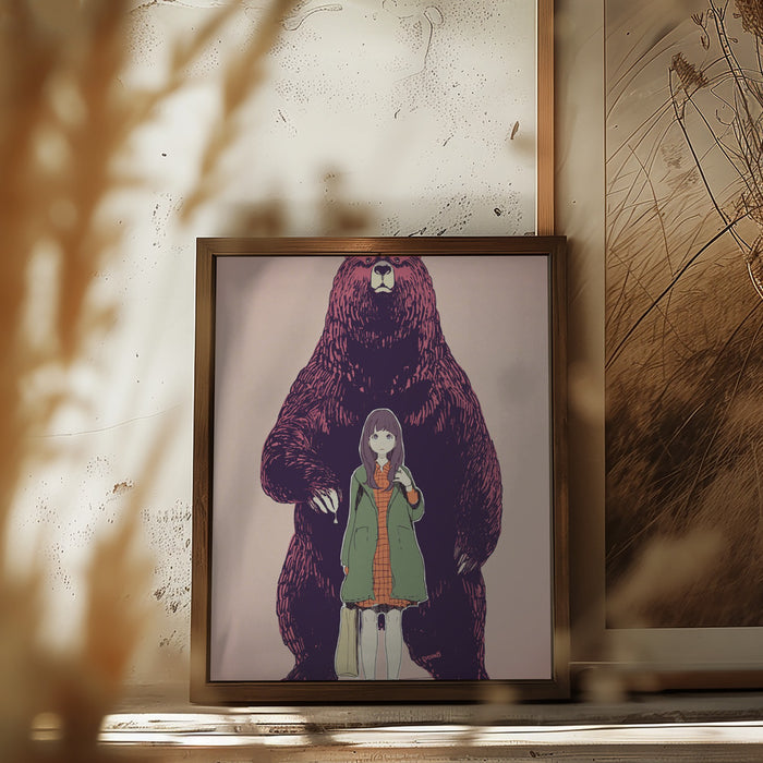 A bear in the forest Framed Art Modern Wall Decor
