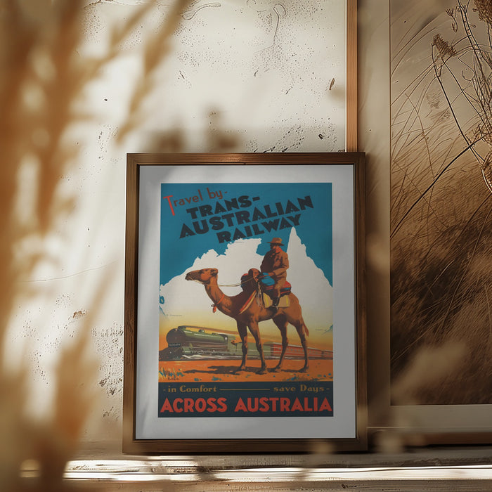 Trans Australian Railway Poster Framed Art Wall Decor