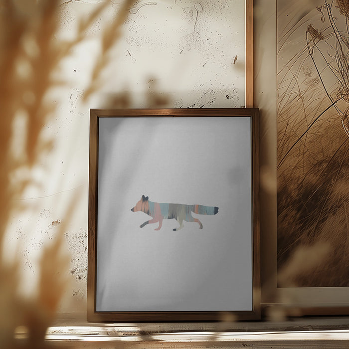 Pastel Fox Framed Art Wall Decor