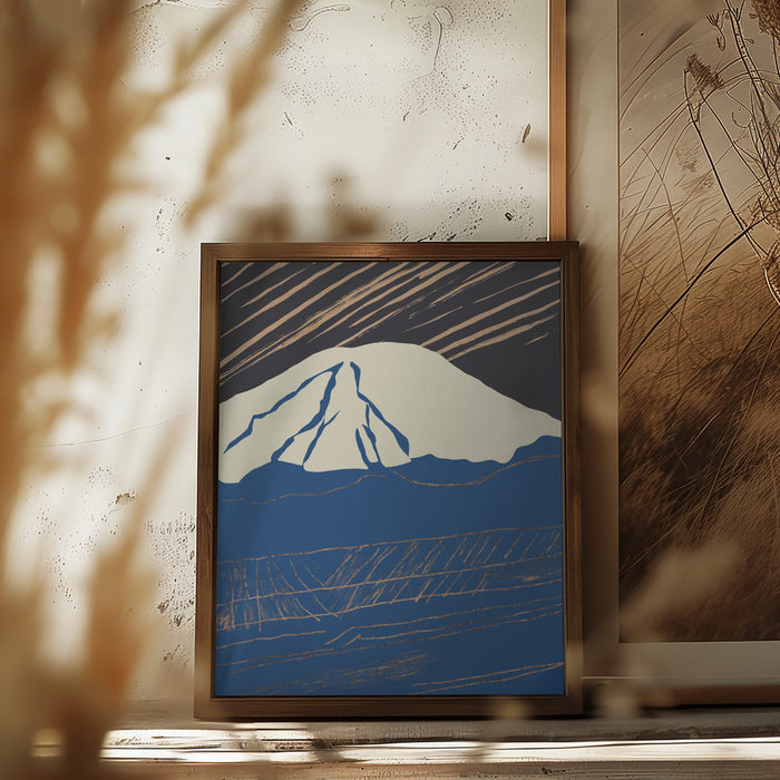 Snowy peak 02 Framed Art Modern Wall Decor