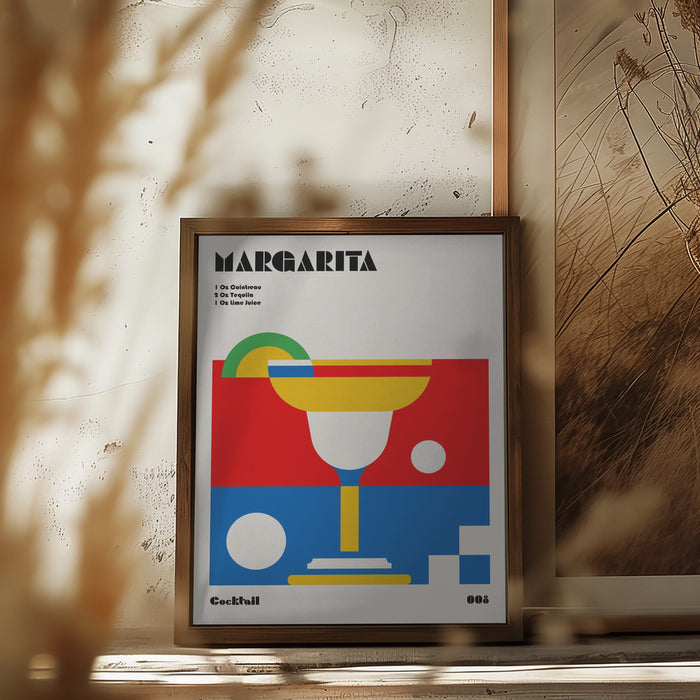 Margarita Bauhaus Cocktail Framed Art Modern Wall Decor