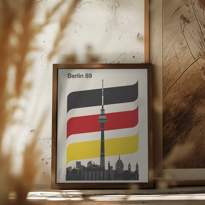 Berlin Retro Travel Print Framed Art Modern Wall Decor