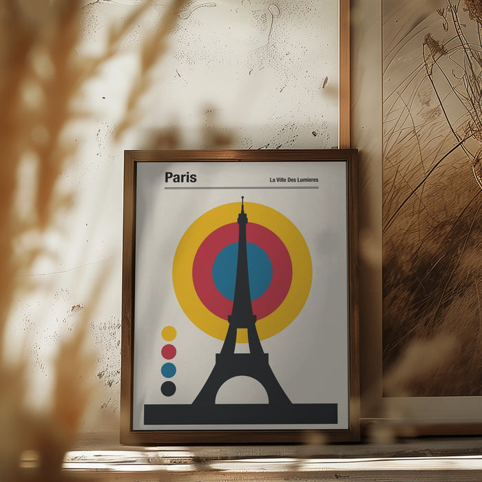 Paris Eiffel Tower Retro travel Print Framed Art Modern Wall Decor