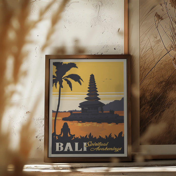 Bali Travel Print Framed Art Modern Wall Decor