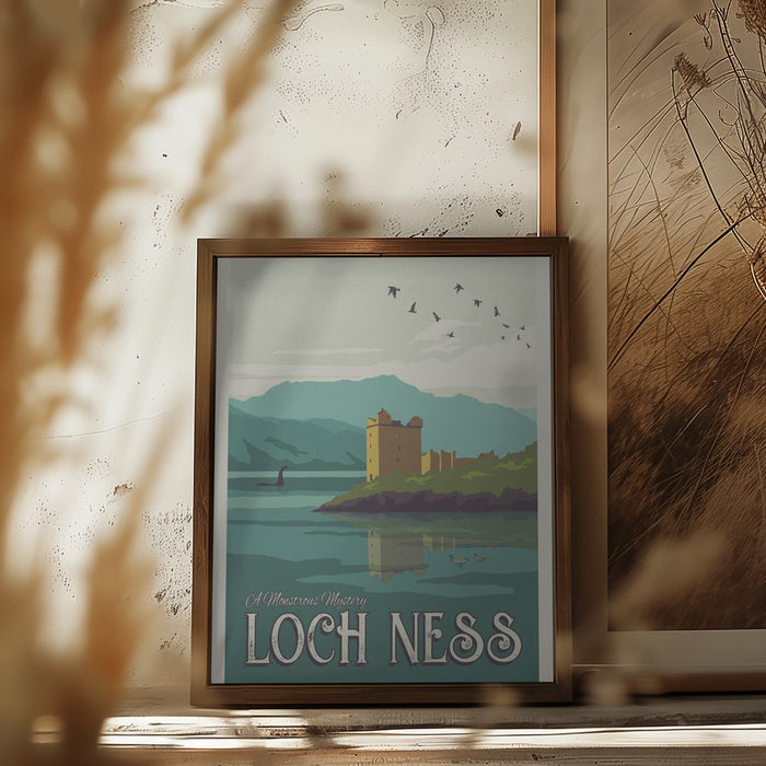 Loch Ness Travel Print Framed Art Modern Wall Decor