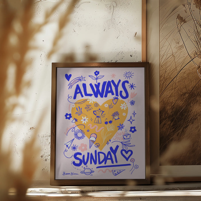 Always Sunday Framed Art Modern Wall Decor