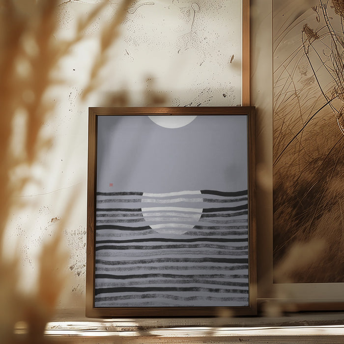 Hidden Moon N°2 | Reflection Framed Art Modern Wall Decor