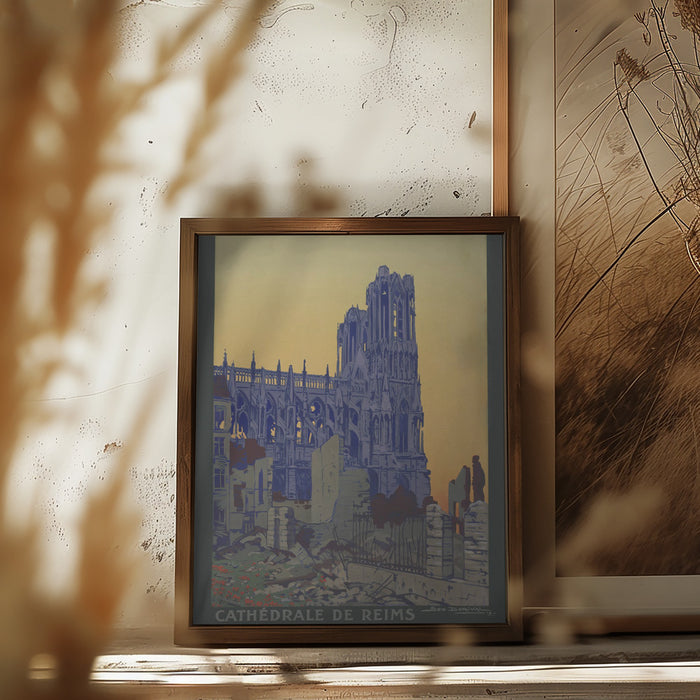 Cathédrale de Reims Framed Art Modern Wall Decor