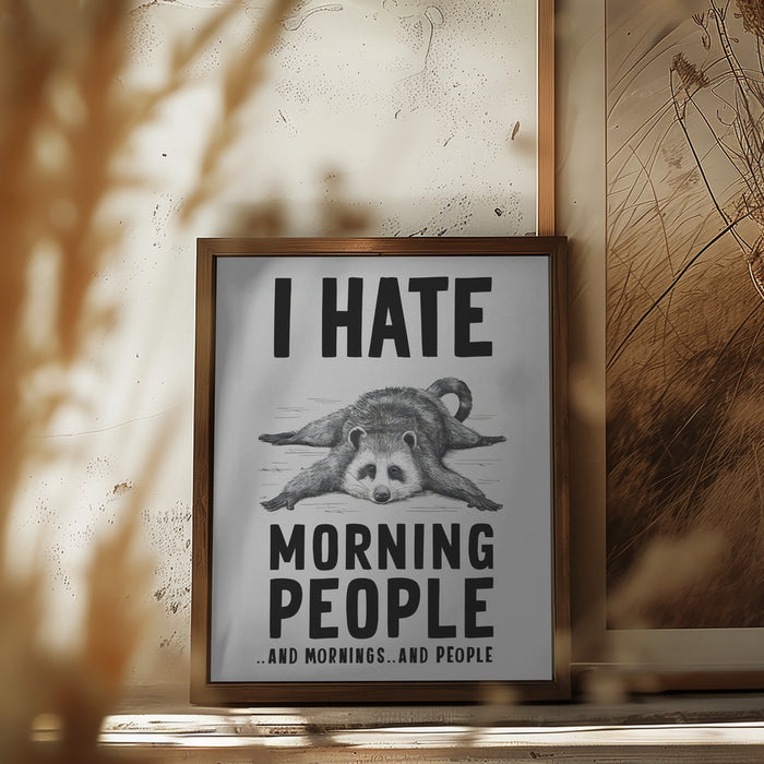 I Hate Morning People Framed Art Modern Wall Decor