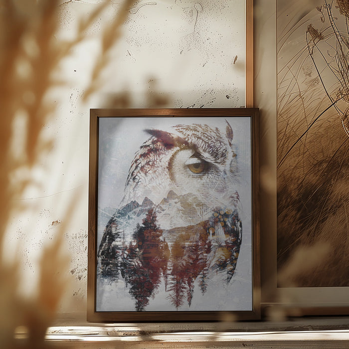 Owl Wild Animal Vintage Illustration Art 02 Framed Art Modern Wall Decor