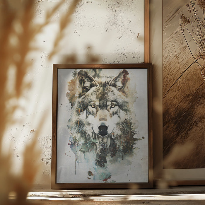 Wolf Wild Animal Vintage Illustration Art 02 Framed Art Modern Wall Decor