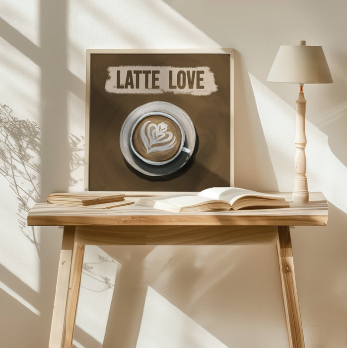 Latte Love Square Poster Art Print by EMELIEmaria