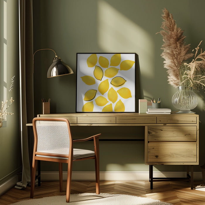 Lemons Square Canvas Art Print