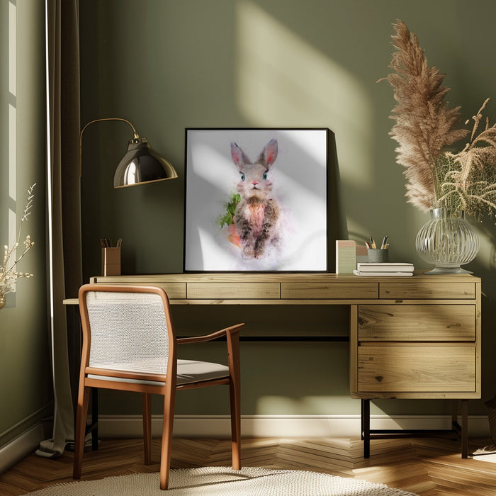 Baby Rabbit Square Canvas Art