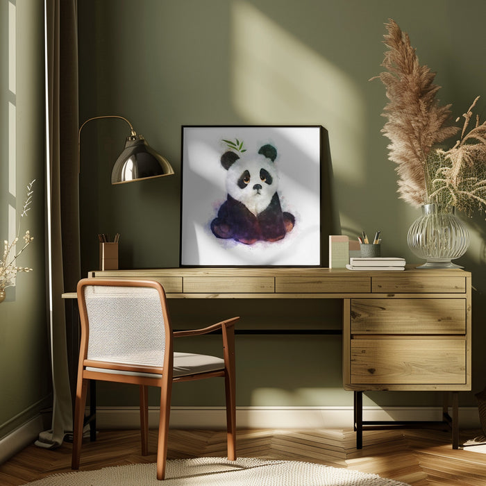 Baby Panda Square Canvas Art