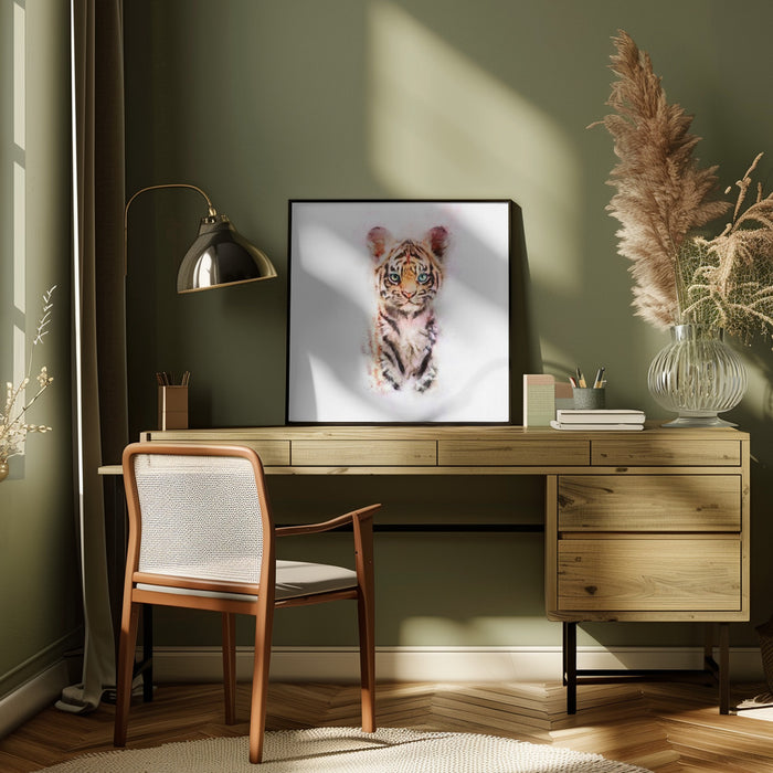 Baby Tiger Square Canvas Art