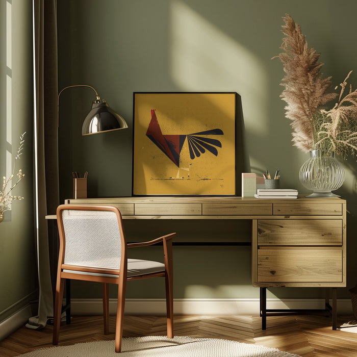 Rooster Square Canvas Art Print