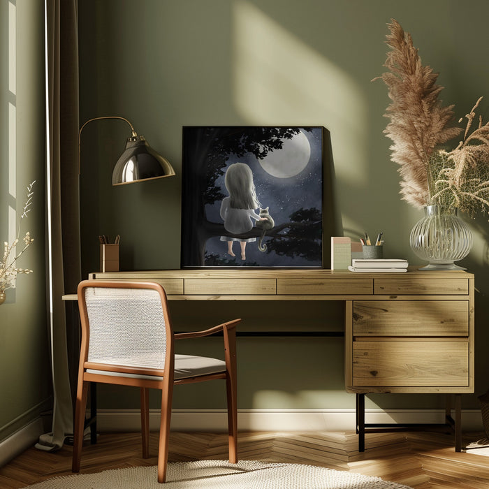 Under the moon Square Canvas Art Print