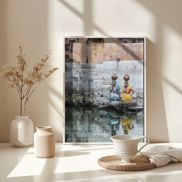 Stepwell Reflections Framed Art Wall Decor