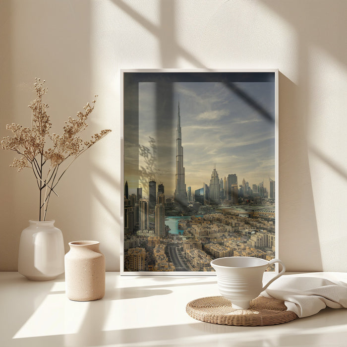 Downtown sunset view Framed Art Modern Wall Decor