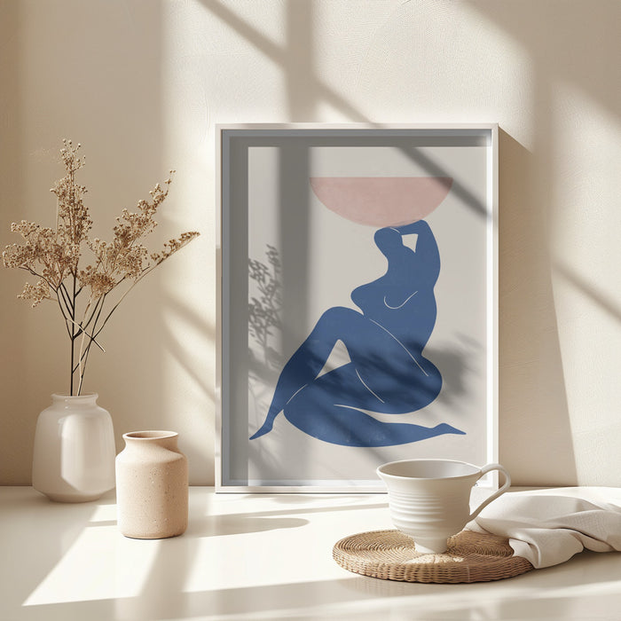 Vase and Woman Framed Art Modern Wall Decor