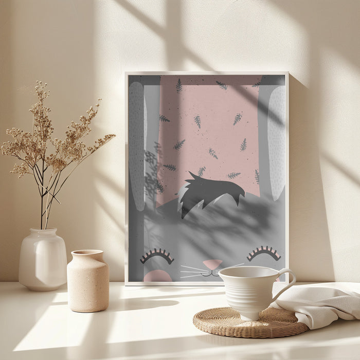 Little Bunny (pink) Framed Art Modern Wall Decor