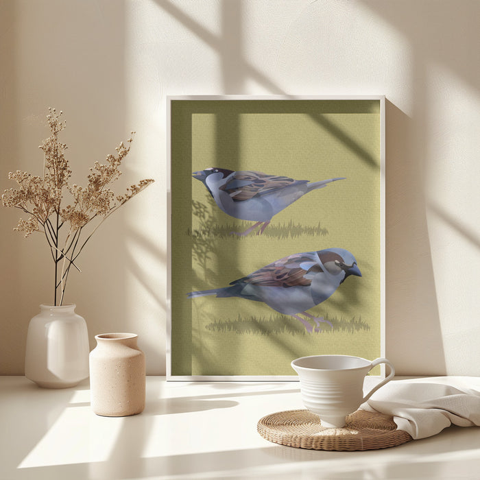 Sparrows Framed Art Wall Decor