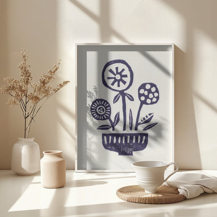 Native Flowers Framed Art Modern Wall Decor