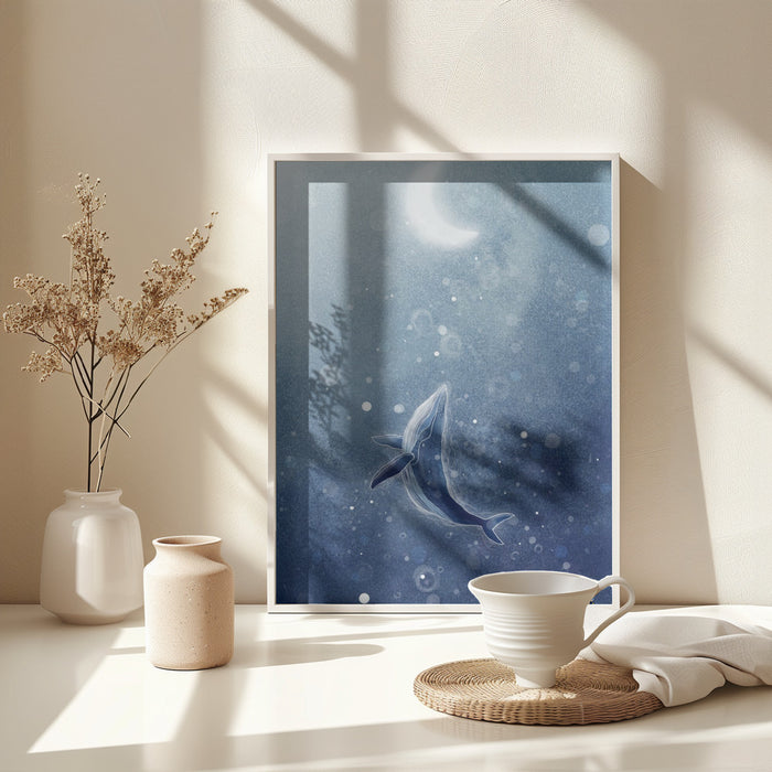 Galaxy Whale Framed Art Modern Wall Decor