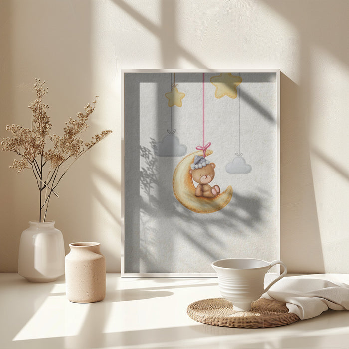 Dreamy Teddy Framed Art Modern Wall Decor