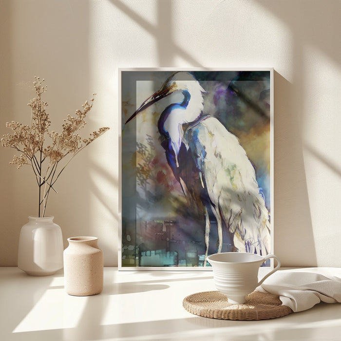 Egret After the Storm Framed Art Wall Decor