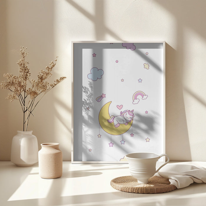 Little Unicorn Framed Art Wall Decor