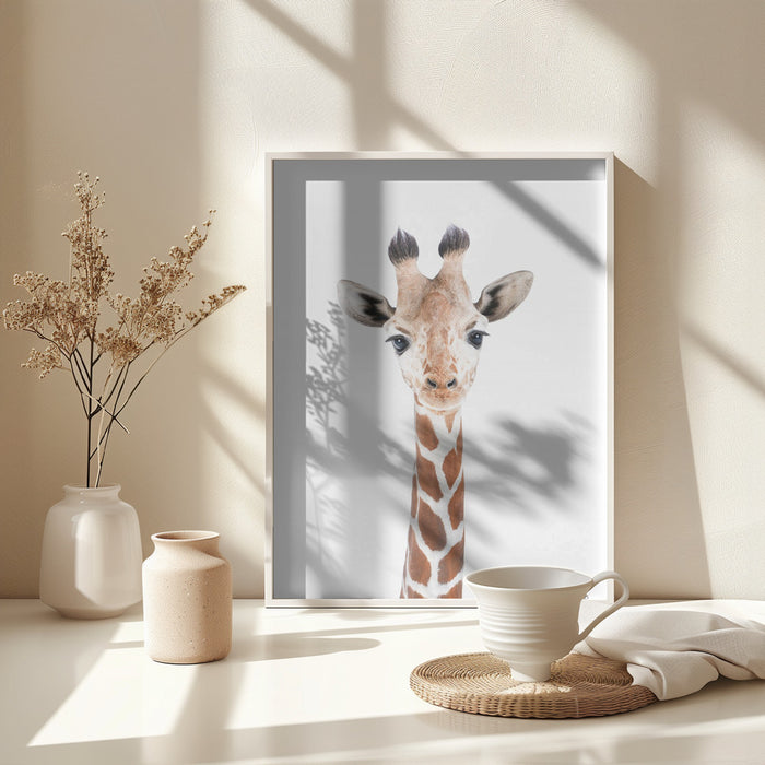 Baby Giraffe Framed Art Modern Wall Decor