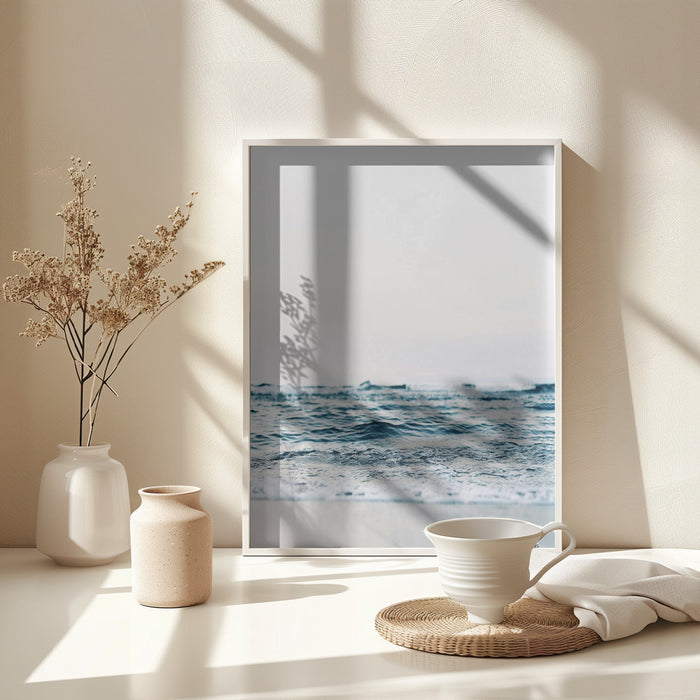 Abstract Waves Framed Art Modern Wall Decor