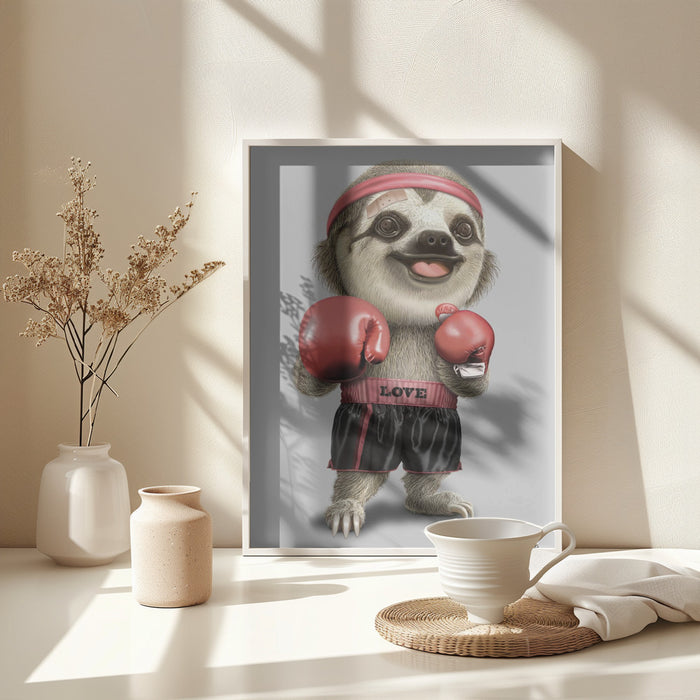 the boxing sloth Framed Art Modern Wall Decor