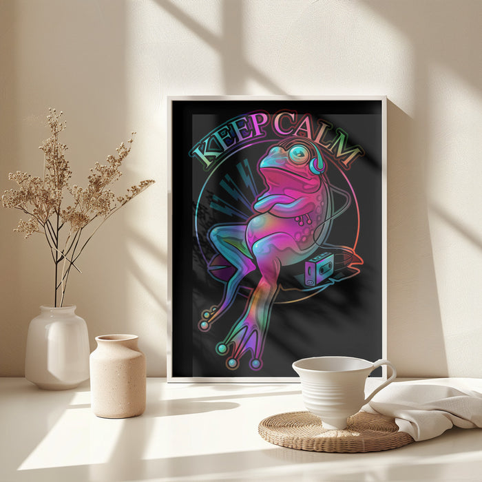 frog loves music Framed Art Modern Wall Decor