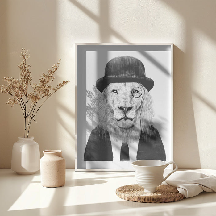 Sir Lion Framed Art Modern Wall Decor