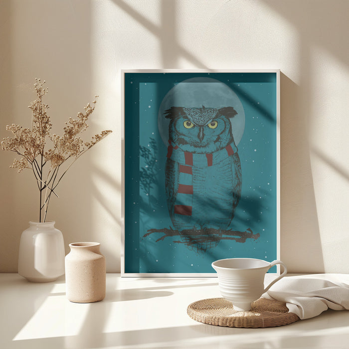 Winter owl Framed Art Modern Wall Decor